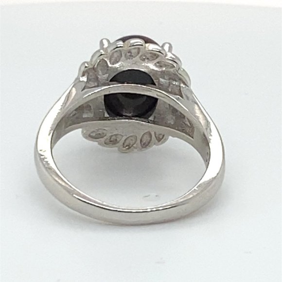 Black Opal 3.05ct Platinum Solid Silver Ring - Picture 4 of 5